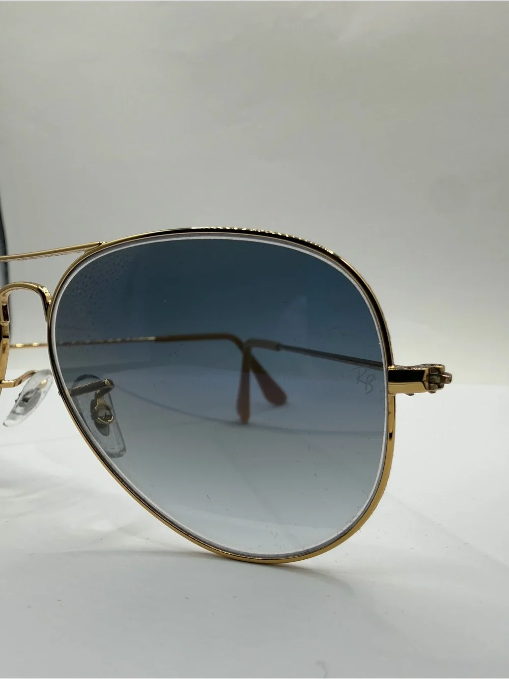 Ray-Ban Aviator Large Metal 001/3F Gold Blue Gradient NWT